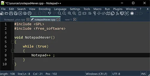 Notepad++界面预览